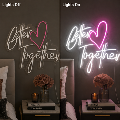 After Together LED Neon Sign - 06 Day Night Comparison