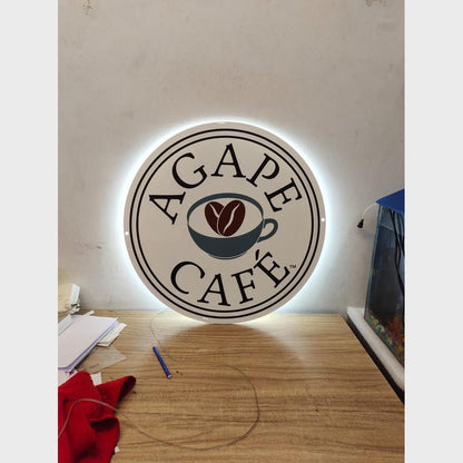 Agape Cafe Acrylic Business Logo Sign - Shineneon