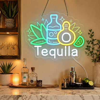 Agave Tequila Bottle Neon Sign LED Neon Sign real lifestyle scene