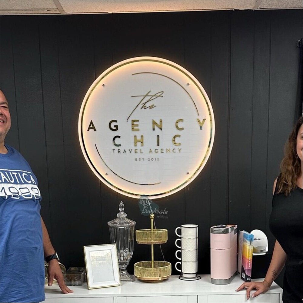 Agency Chic Acrylic Business Logo Sign - Shineneon