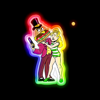 Agent Mccheese Fast Food Led Neon Sign For Burger Place Rgb Color