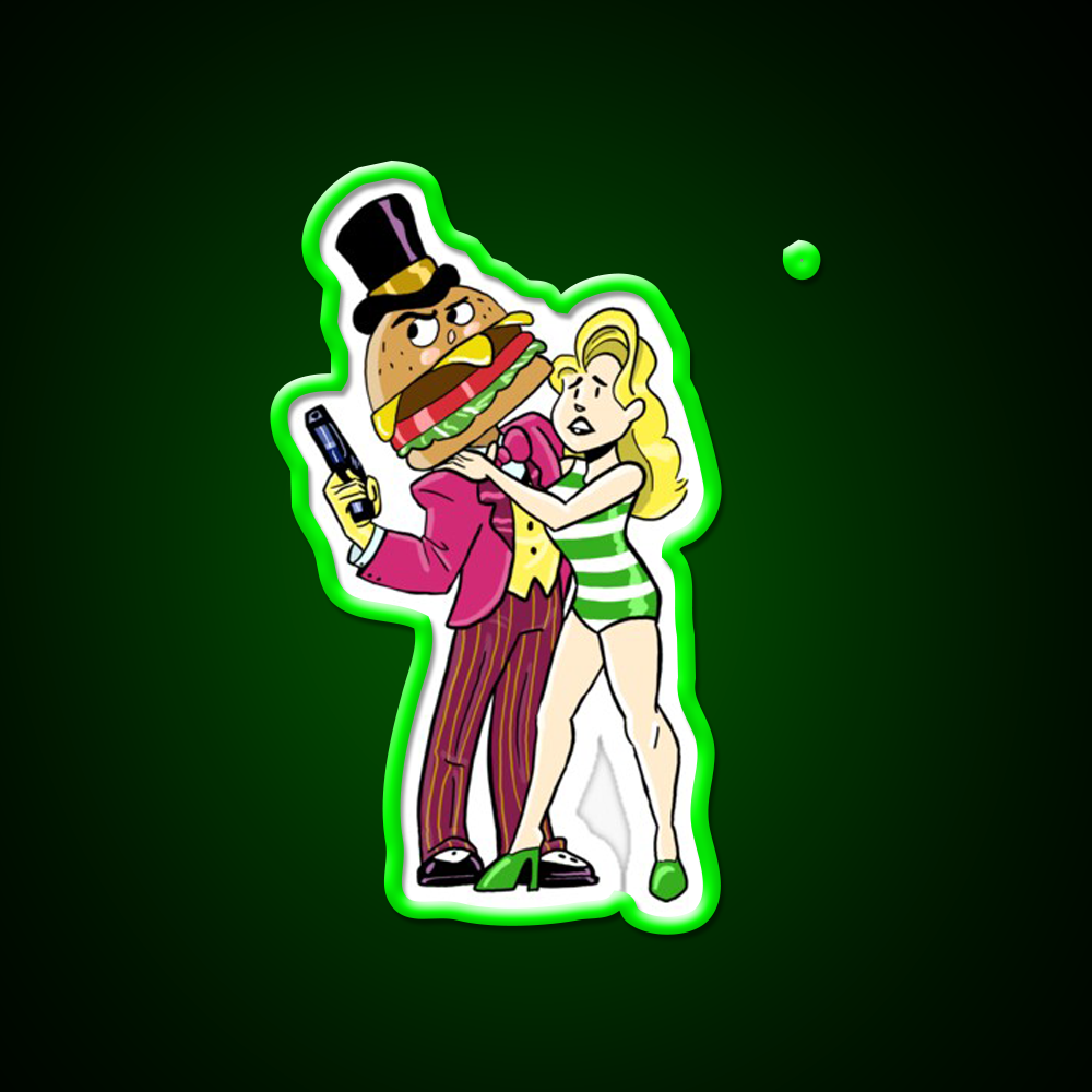 Agent Mccheese Fast Food Led Neon Sign For Burger Place Rgb Color