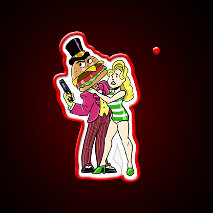 Agent Mccheese Fast Food Led Neon Sign For Burger Place Rgb Color