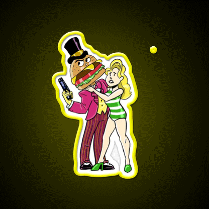 Agent Mccheese Fast Food Led Neon Sign For Burger Place Rgb Color