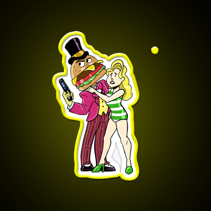 Agent Mccheese Fast Food Led Neon Sign For Burger Place Rgb Color