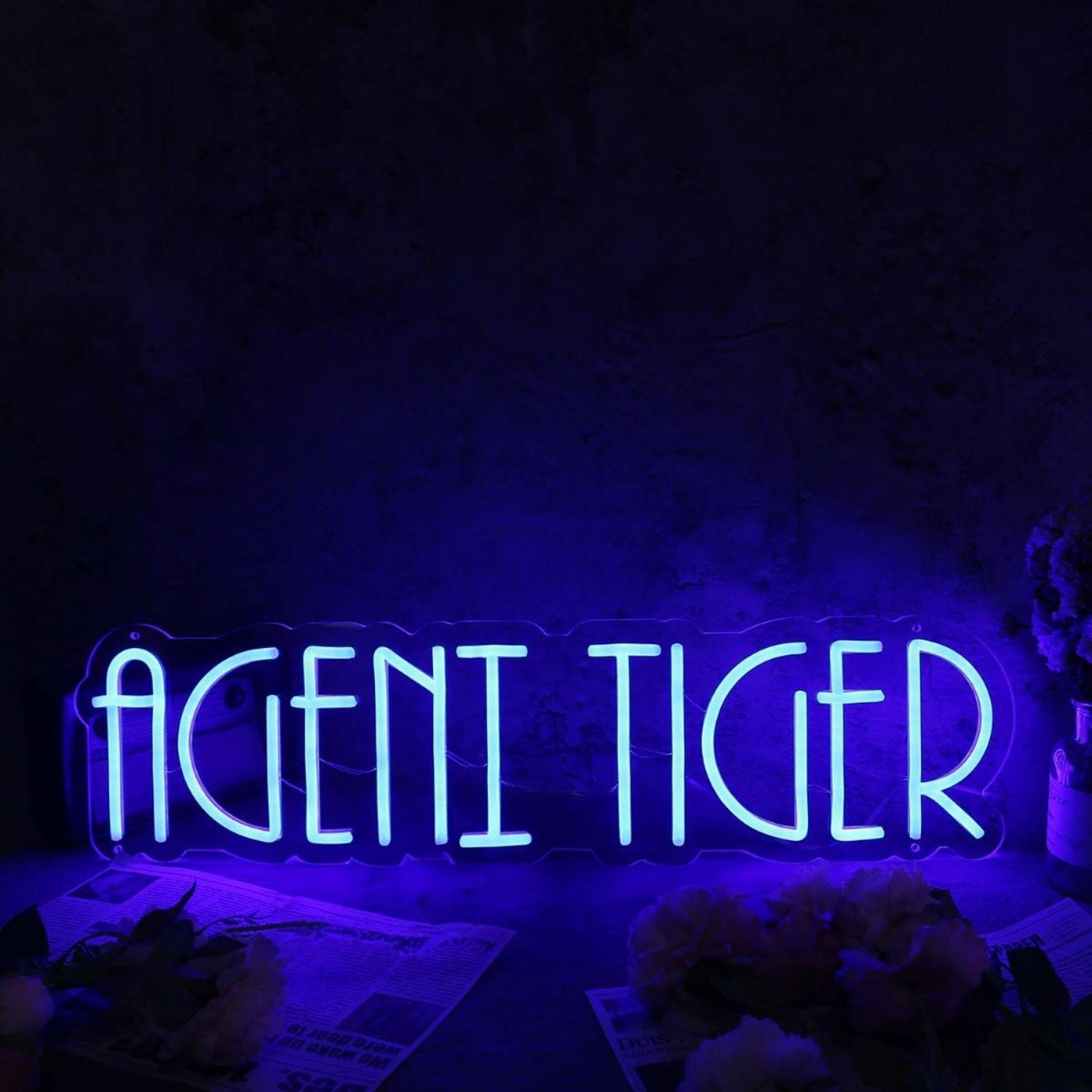 Agent Tiger Blue Led Neon Sign - Shineneon