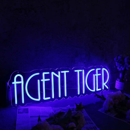 Agent Tiger Blue Led Neon Sign - Shineneon