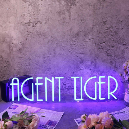 Agent Tiger Blue Led Neon Sign - Shineneon