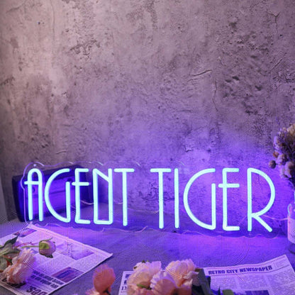 Agent Tiger Blue Led Neon Sign - Shineneon