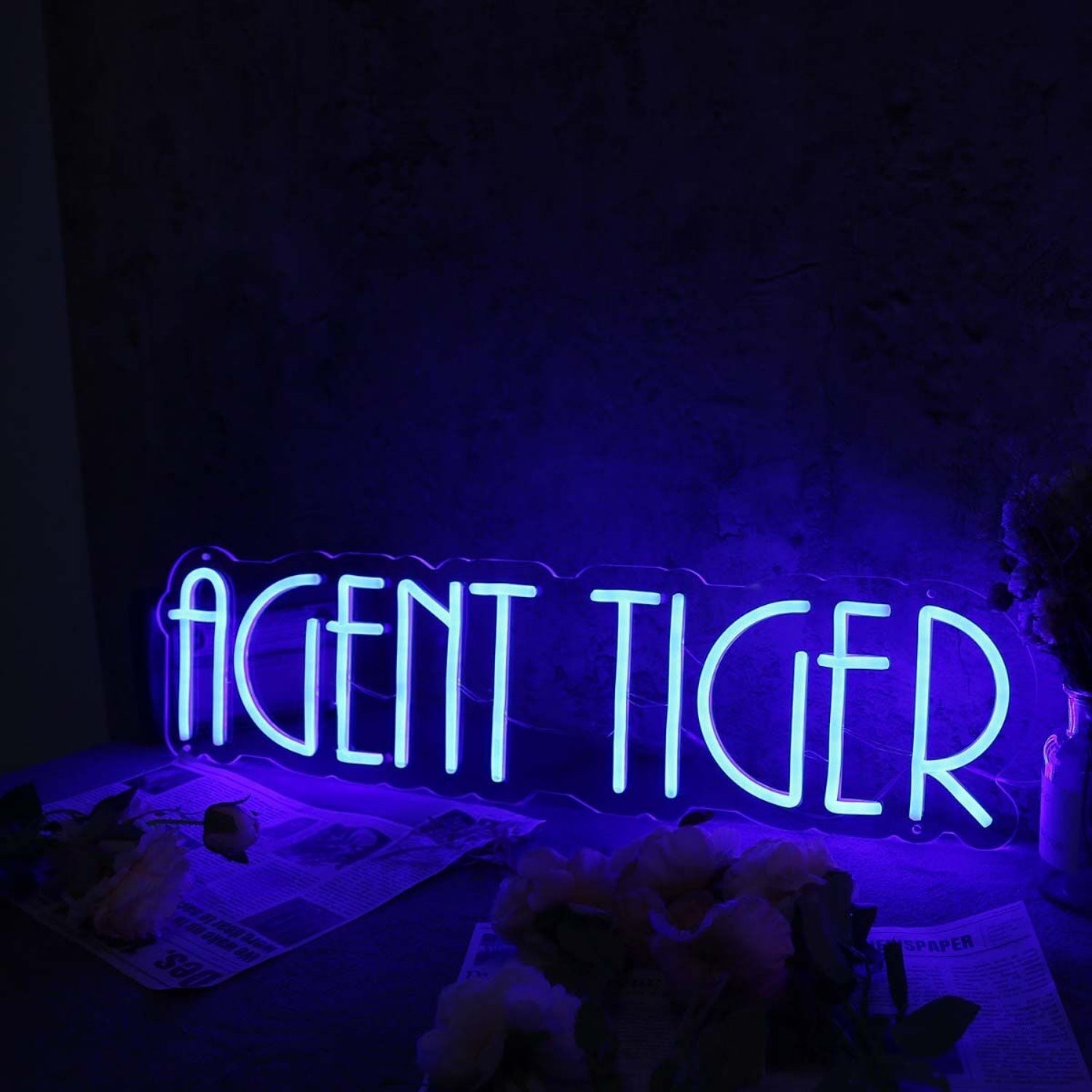 Agent Tiger Blue Led Neon Sign - Shineneon