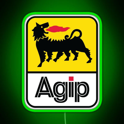 Agip Lubricants Logo 1968 1998 Rgb Led Neon Sign Pop Wall Art - Shineneon