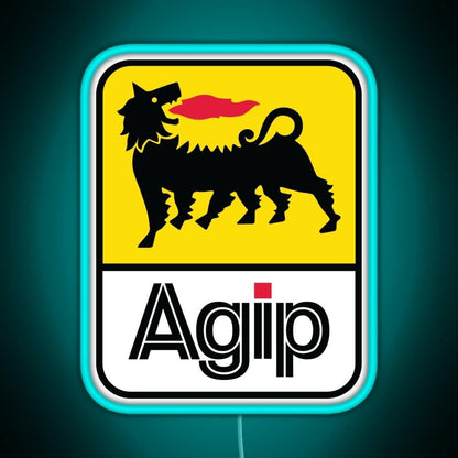Agip Lubricants Logo 1968 1998 Rgb Led Neon Sign Pop Wall Art - Shineneon