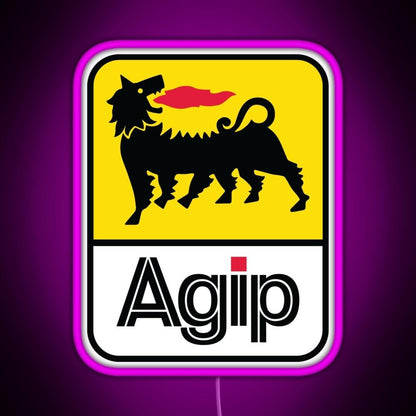Agip Lubricants Logo 1968 1998 Rgb Led Neon Sign Pop Wall Art - Shineneon