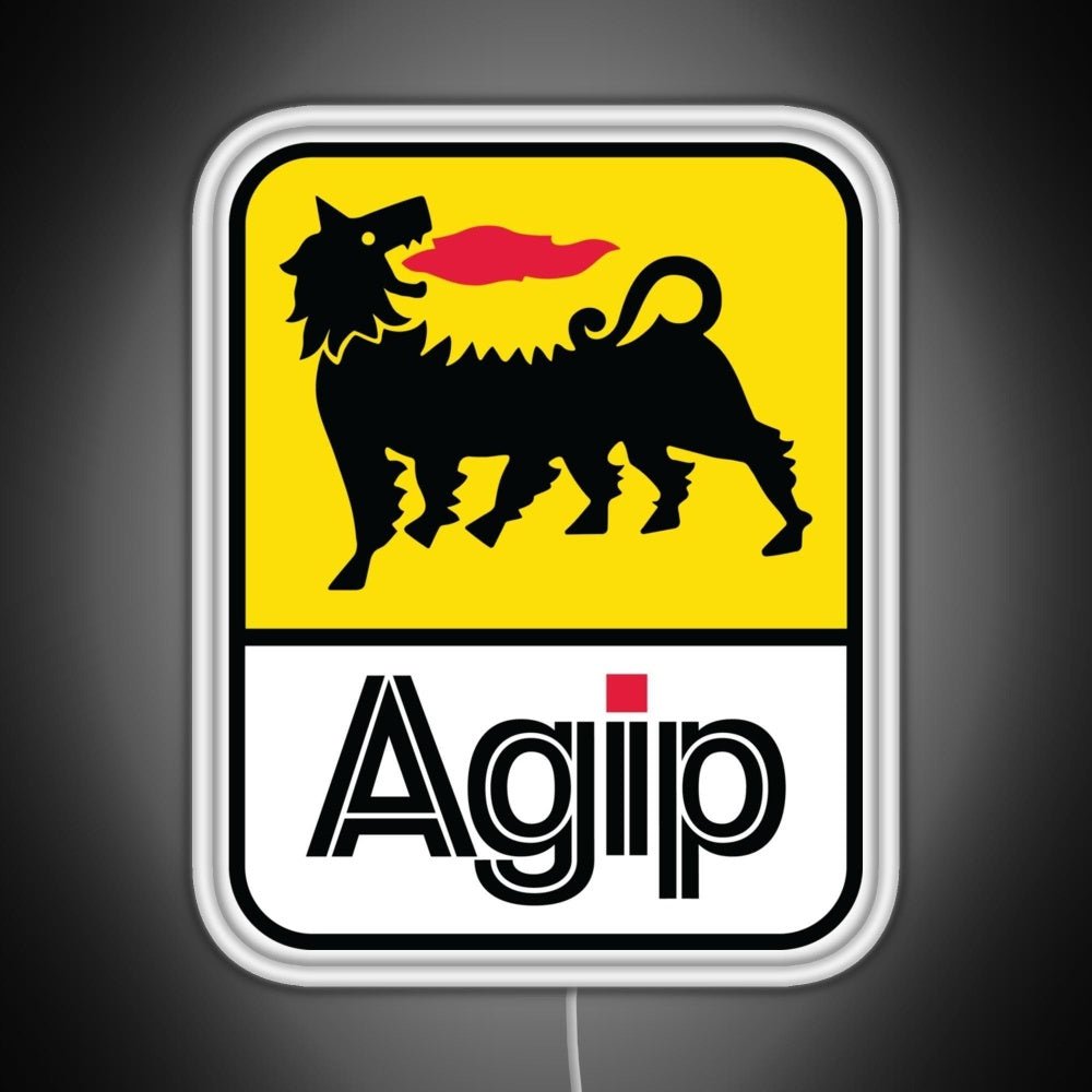 Agip Lubricants Logo 1968 1998 Rgb Led Neon Sign Pop Wall Art - Shineneon