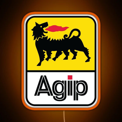Agip Lubricants Logo 1968 1998 Rgb Led Neon Sign Pop Wall Art - Shineneon