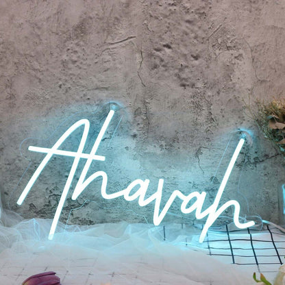 Ahavah Blue Led Neon Sign - Shineneon