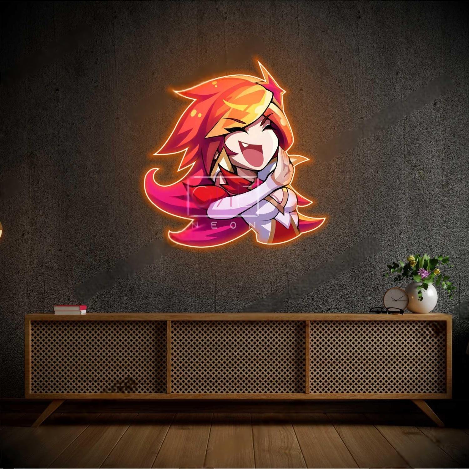 Ahri Chibi Lol Multi-Color Cartoon Led Neon Sign For Anime Room Decor | Shineneon