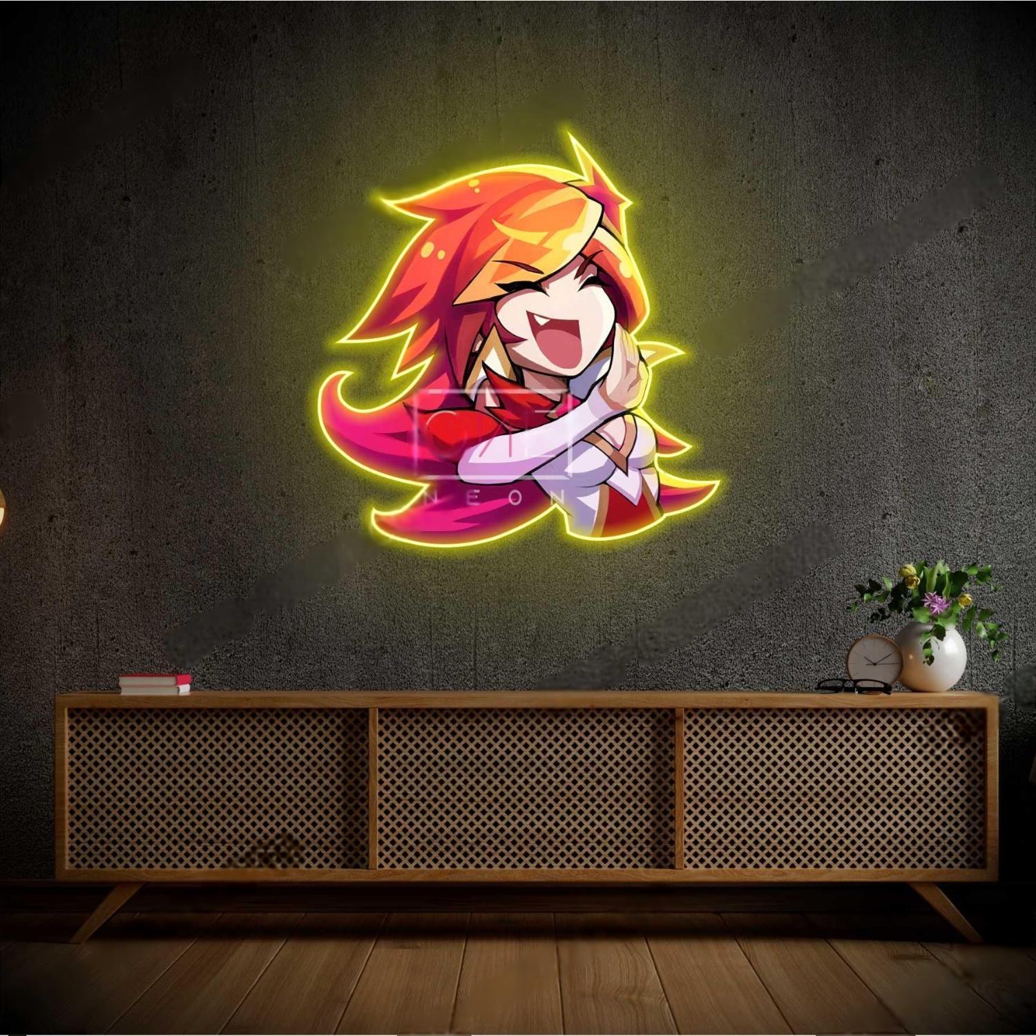 Ahri Chibi Lol Multi-Color Cartoon Led Neon Sign For Anime Room Decor | Shineneon