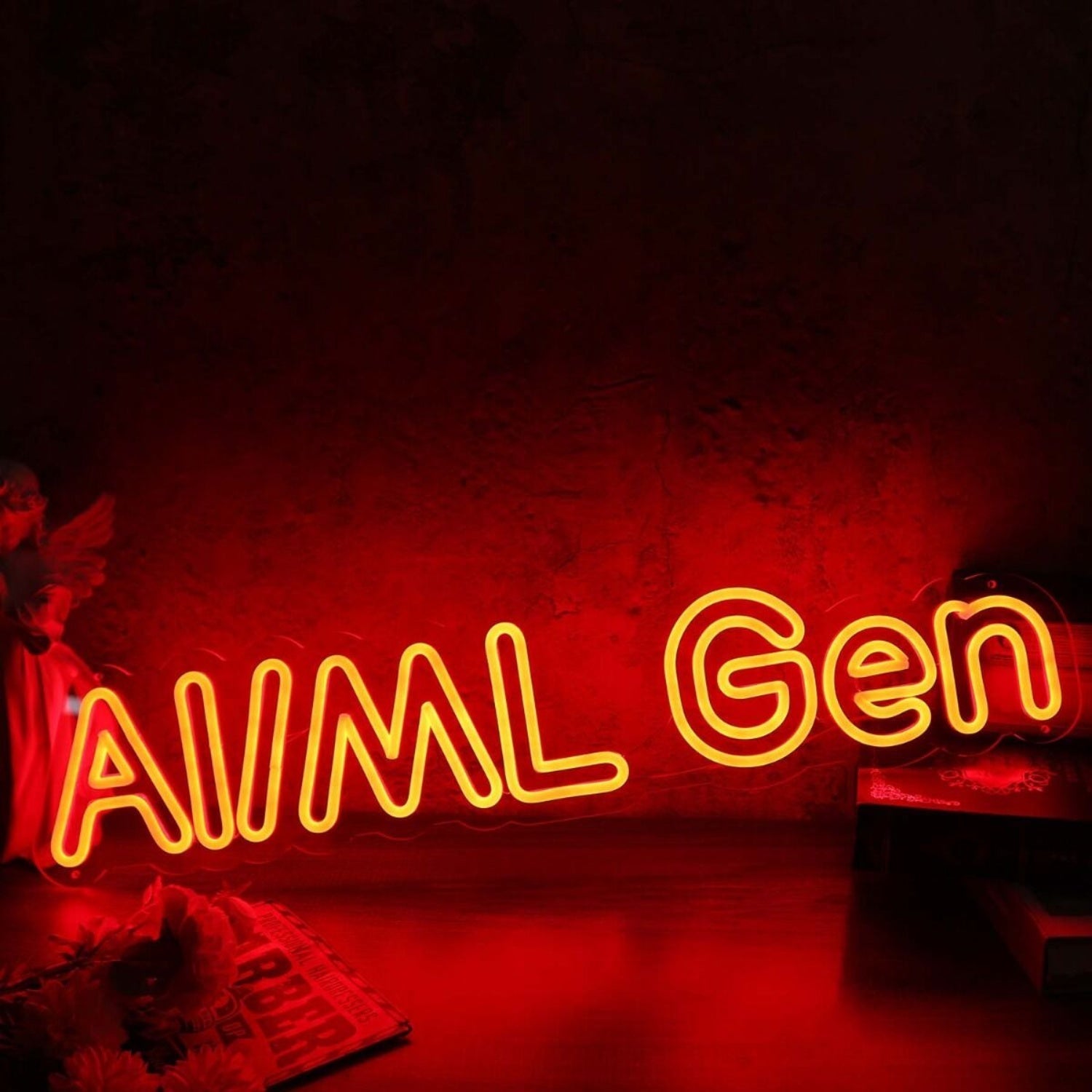 Ai Ml Gen Orange Led Neon Sign - Shineneon