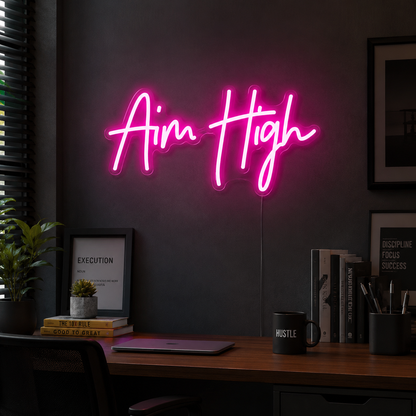 Aim High Is Wall Decor LED Neon Sign - 03 Real Lifestyle Scene