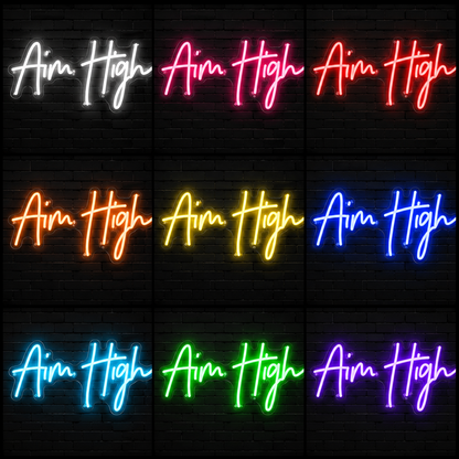Aim High Is Wall Decor LED Neon Sign - 05 Color Grid