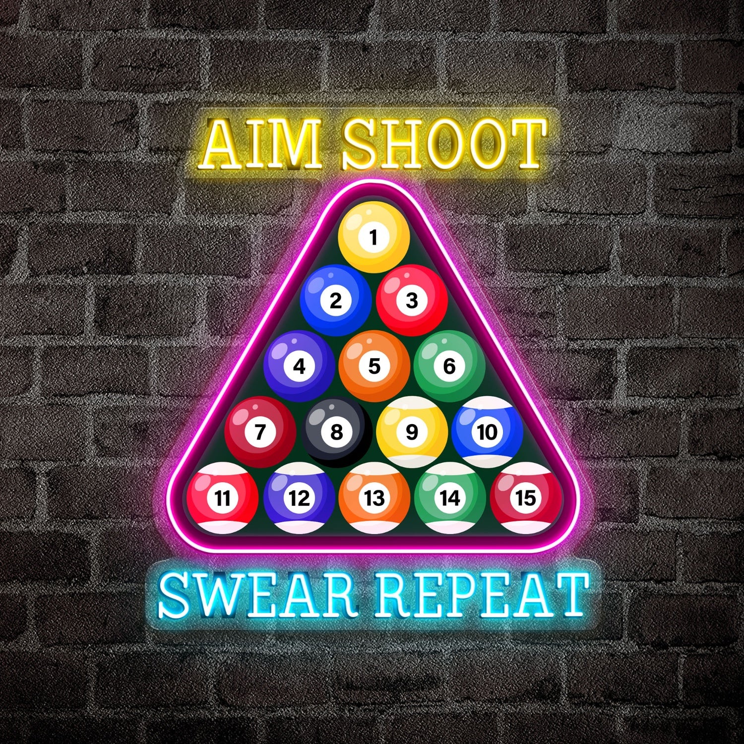 Aim Shoot Swear Repeat Acrylic Led Neon Sign | Shineneon