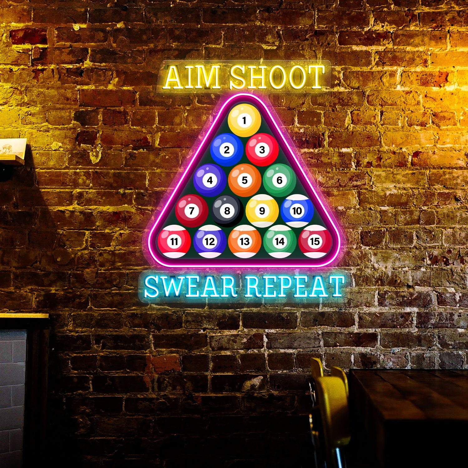 Aim Shoot Swear Repeat Acrylic Led Neon Sign | Shineneon