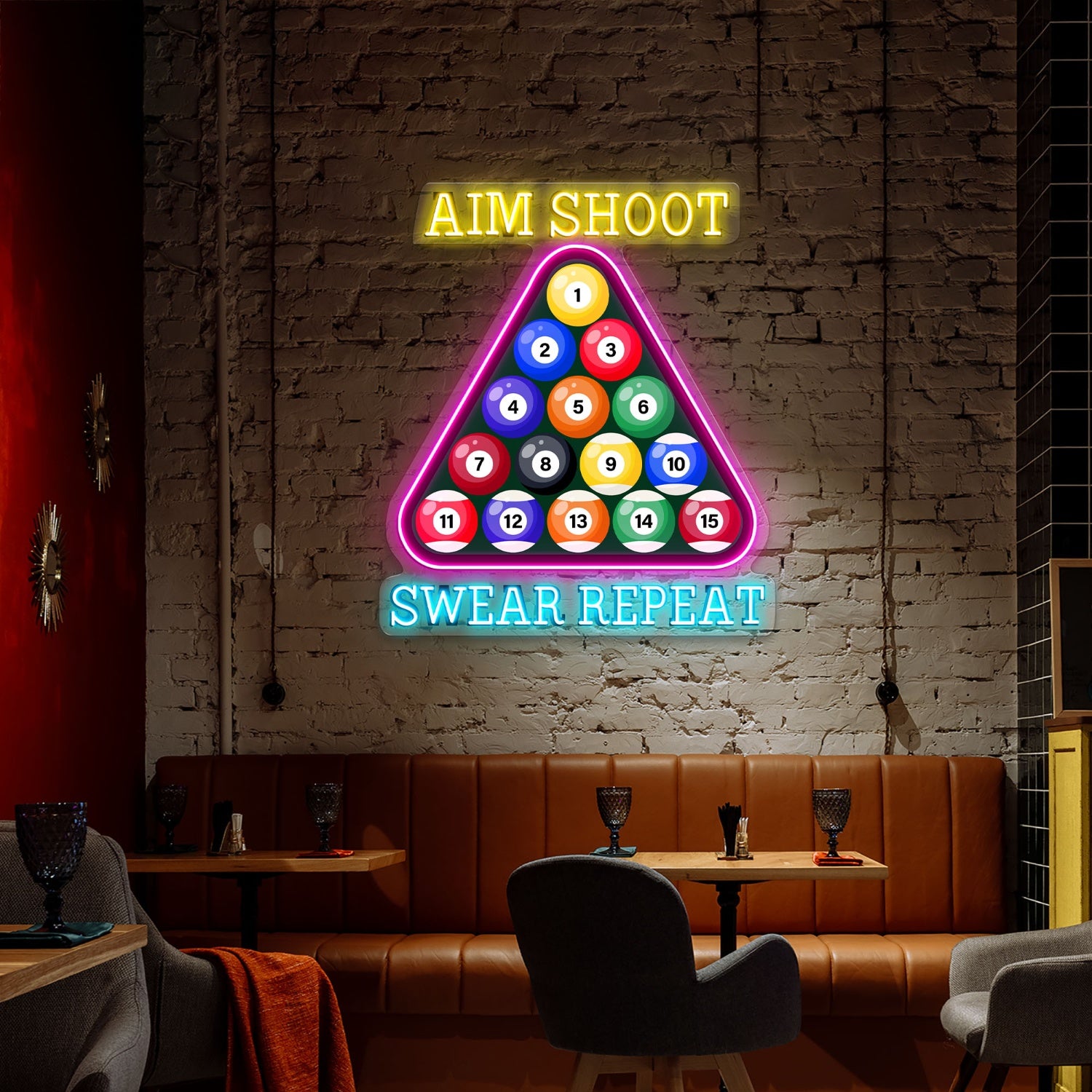 Aim Shoot Swear Repeat Acrylic Led Neon Sign | Shineneon