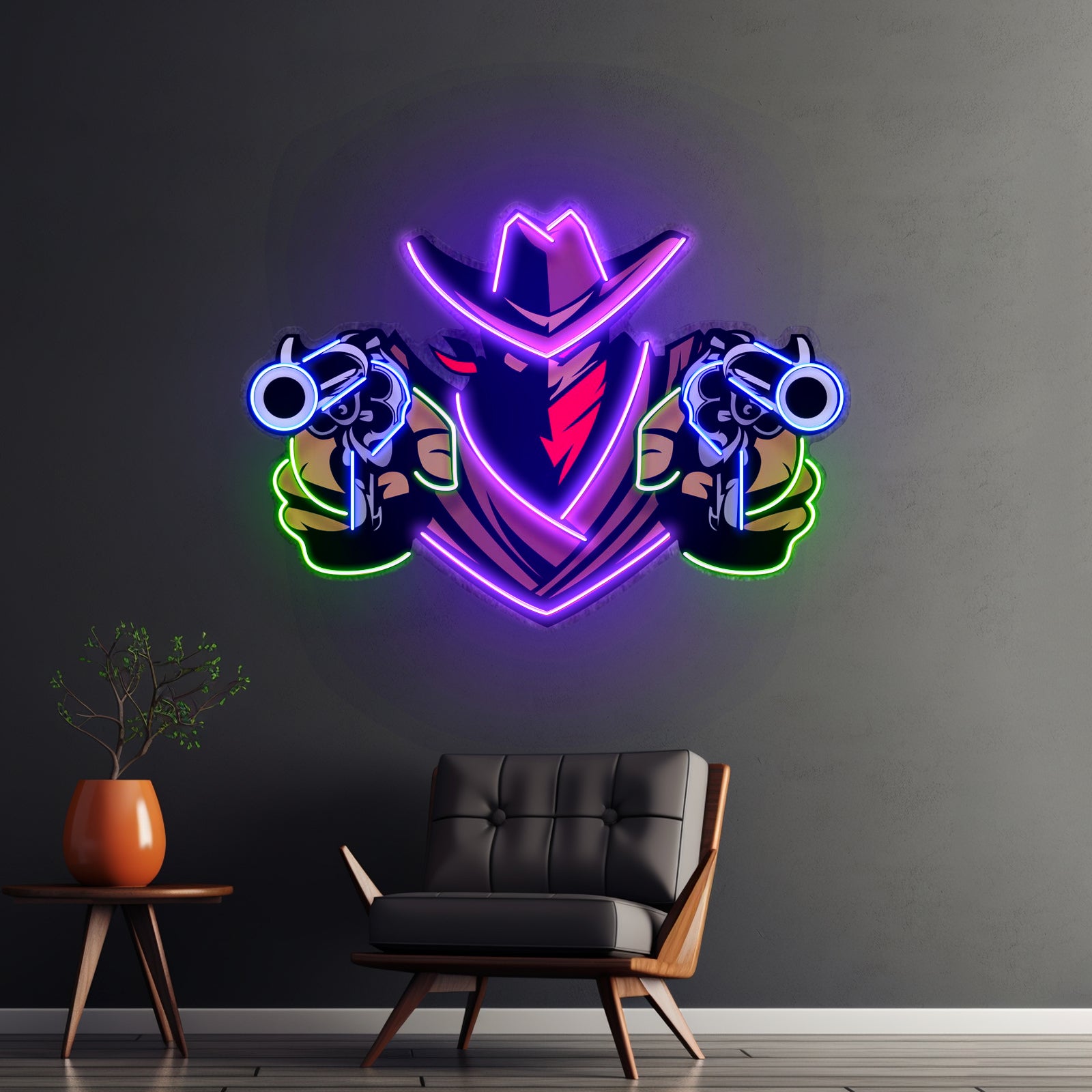 Aiming Guns Led Neon Sign Light Custom Led Signs