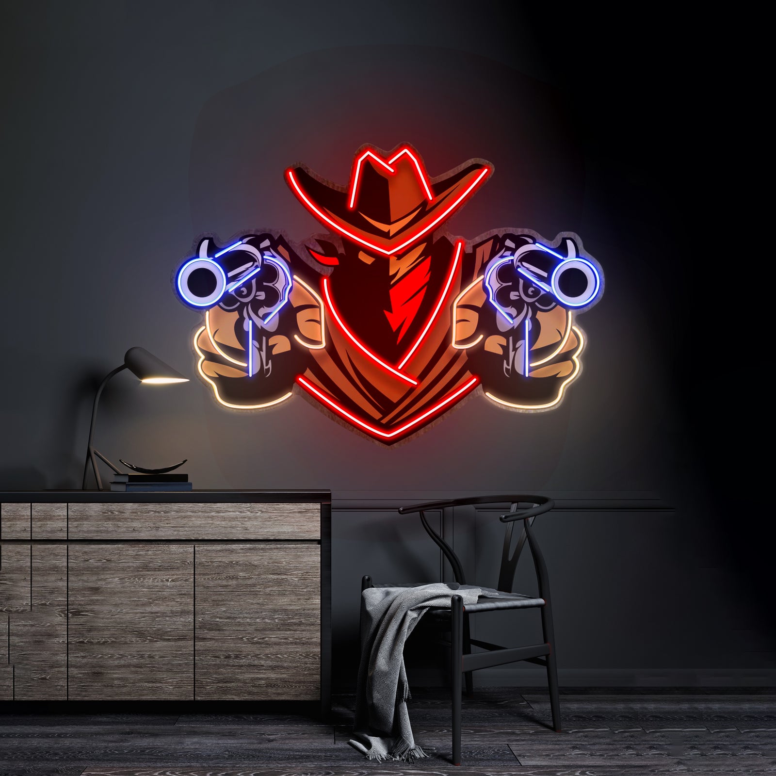 Aiming Guns Led Neon Sign Light Custom Led Signs