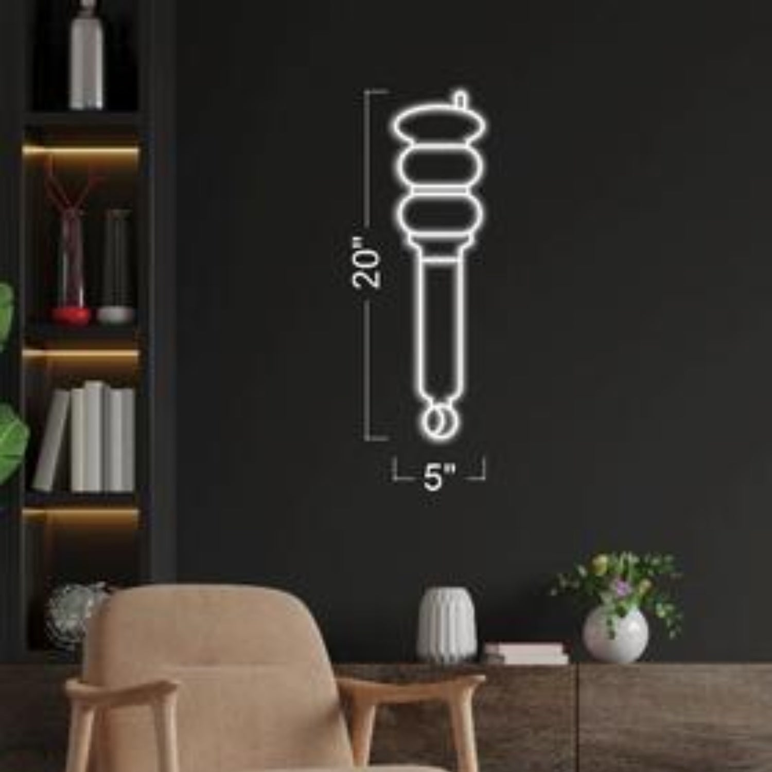 Air Bag Lollipop-Shaped White Led Neon Sign For Modern Indoor Wall Decor | Shineneon