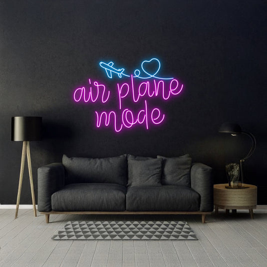 Airplane Mode Neon Sign