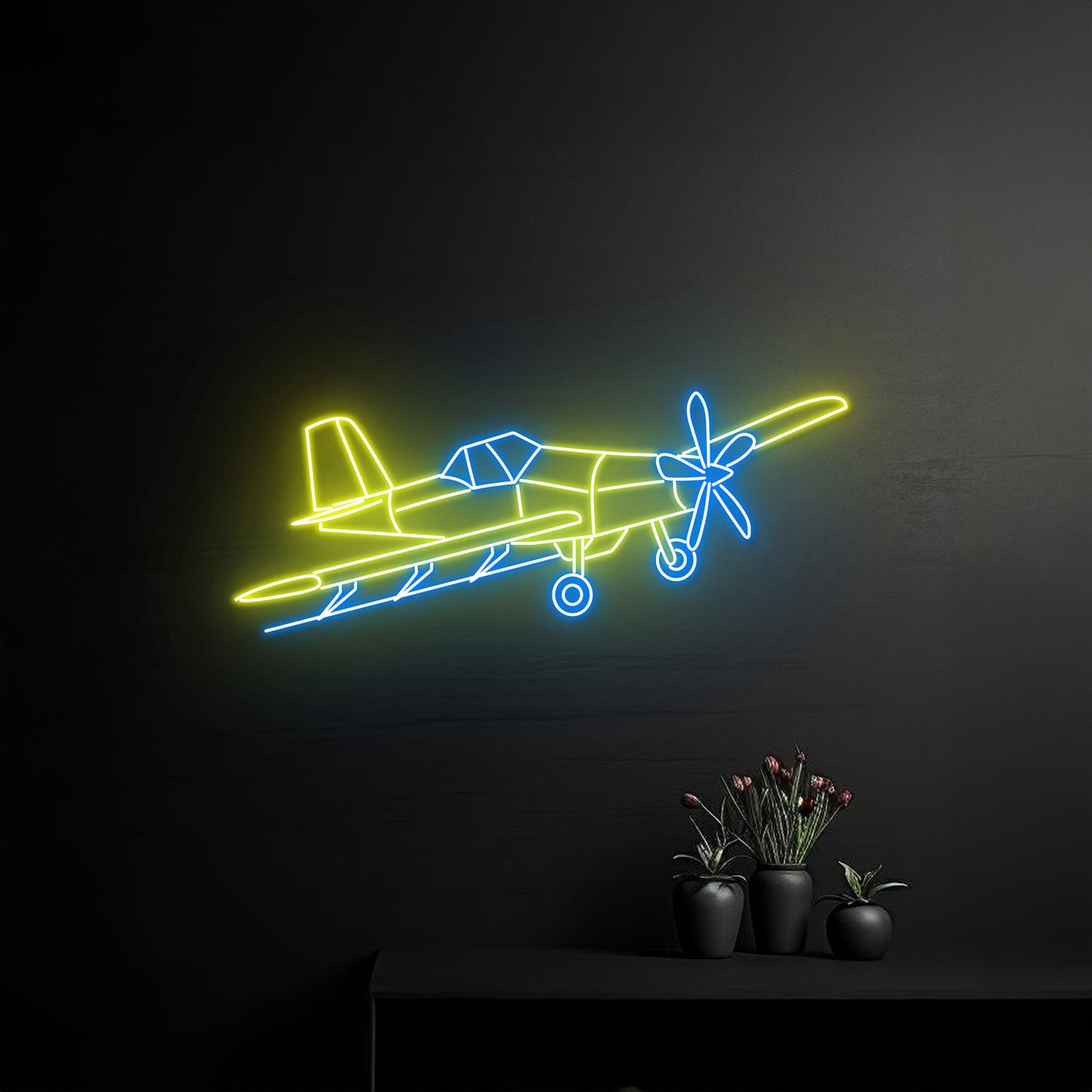 Airplane Tractor Neon Sign Jet Room Wall Decor