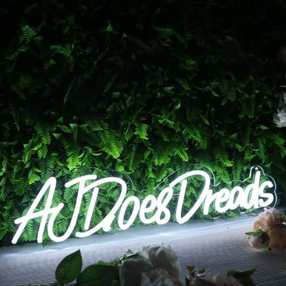 Aj Does Dreads White Led Neon Sign - Shineneon