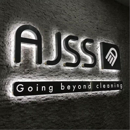 Ajss Going Beyond Cleaning 3D Backlit Letters Business Metal Led Sign - Shineneon