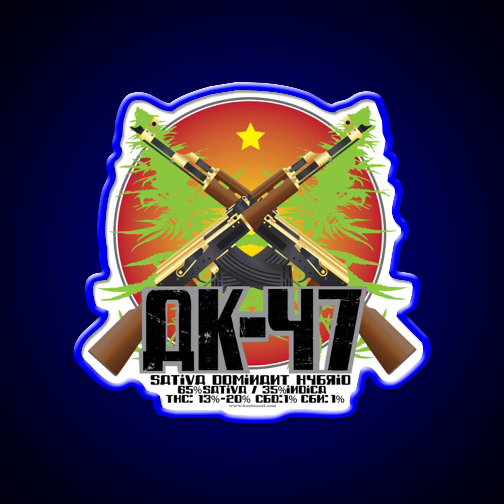 Ak 47 Strain Art Hemp Inspired Green Leaf Led Neon Sign Rgb Color - LED neon sign view 5