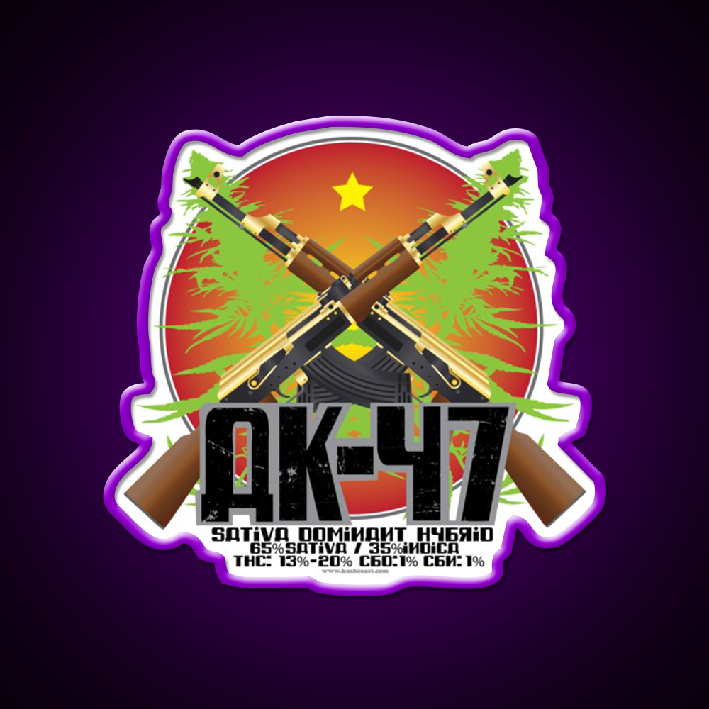 Ak 47 Strain Art Hemp Inspired Green Leaf Led Neon Sign Rgb Color - LED neon sign view 9
