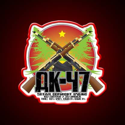 Ak 47 Strain Art Hemp Inspired Green Leaf Led Neon Sign Rgb Color
