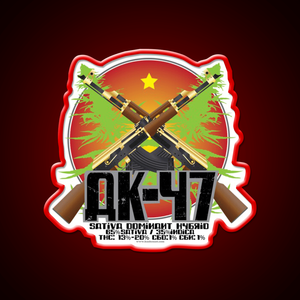 Ak 47 Strain Art Hemp Inspired Green Leaf Led Neon Sign Rgb Color - Shineneon