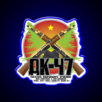 Ak 47 Strain Art Hemp Inspired Green Leaf Led Neon Sign Rgb Color - Shineneon