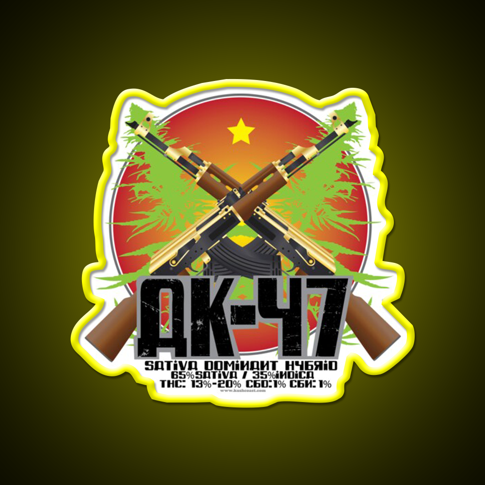 Ak 47 Strain Art Hemp Inspired Green Leaf Led Neon Sign Rgb Color - LED neon sign view 7