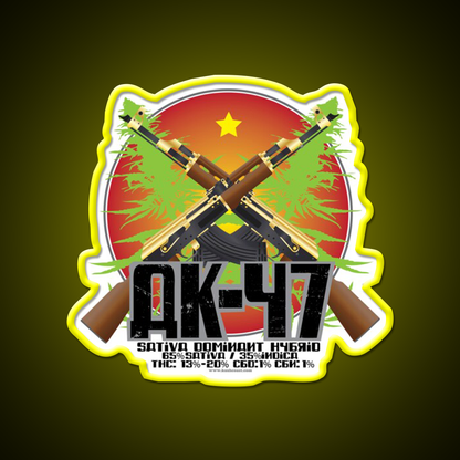 Ak 47 Strain Art Hemp Inspired Green Leaf Led Neon Sign Rgb Color - LED neon sign view 7