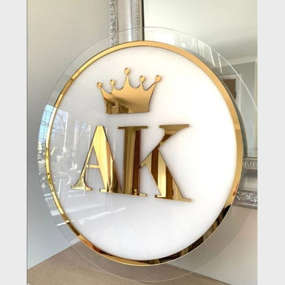 Ak Crown Acrylic Business Logo Sign