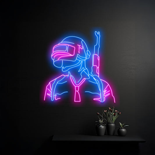 Akm Gun Game Player Neon Sign