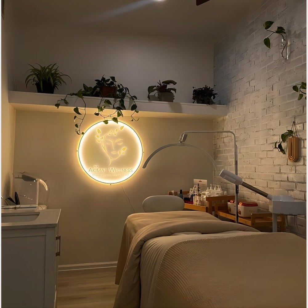 Akmat Wellness Studio Acrylic Business Logo Sign