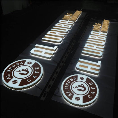 Al Uruba Cafe And Restaurant 3D Front And Back Lit Letters Metal Led Sign - Shineneon