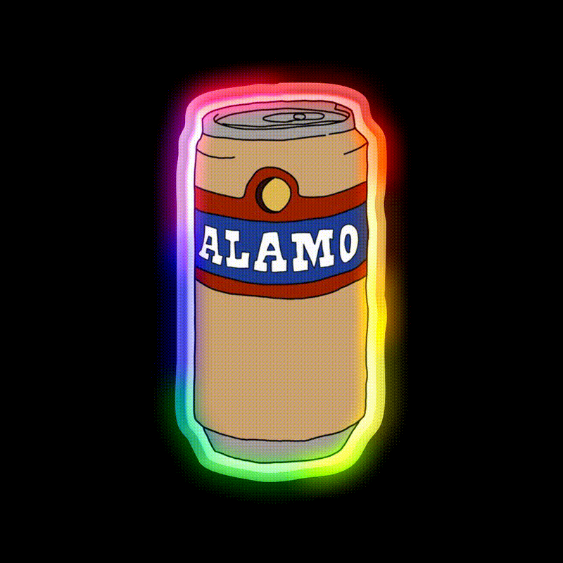 Alamo Beer Bar Decor Led Neon Sign Rgb Color - LED neon sign close-up detail