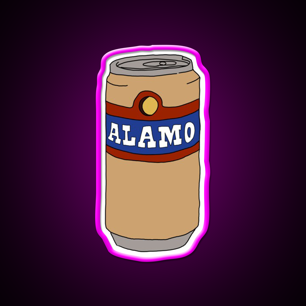 Alamo Beer Bar Decor Led Neon Sign Rgb Color - Neon sign mounted on wall in room