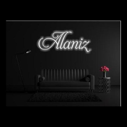 Alaniz White Elegant Floral Script Led Neon Sign For Indoor Wall Art Decor | Shineneon