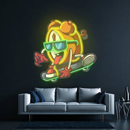 Alarm Clock Skateboarding Led Neon Sign Light Custom Led Signs - Shineneon
